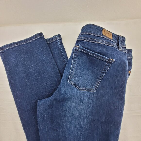 LL Bean Jeans Womens 14 Tall Blue Bean Flex Straight Favorite Fit Denim 32X32 - Picture 11 of 12